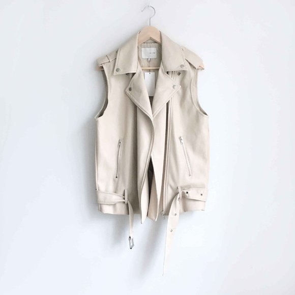 Oak + Fort oversized pleather moto vest - Medium - Picture 8 of 9